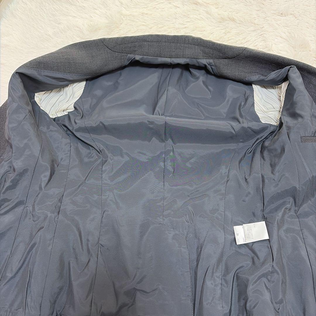 theory luxeダークグレー パンツスーツ Wウール　40 セットアップ