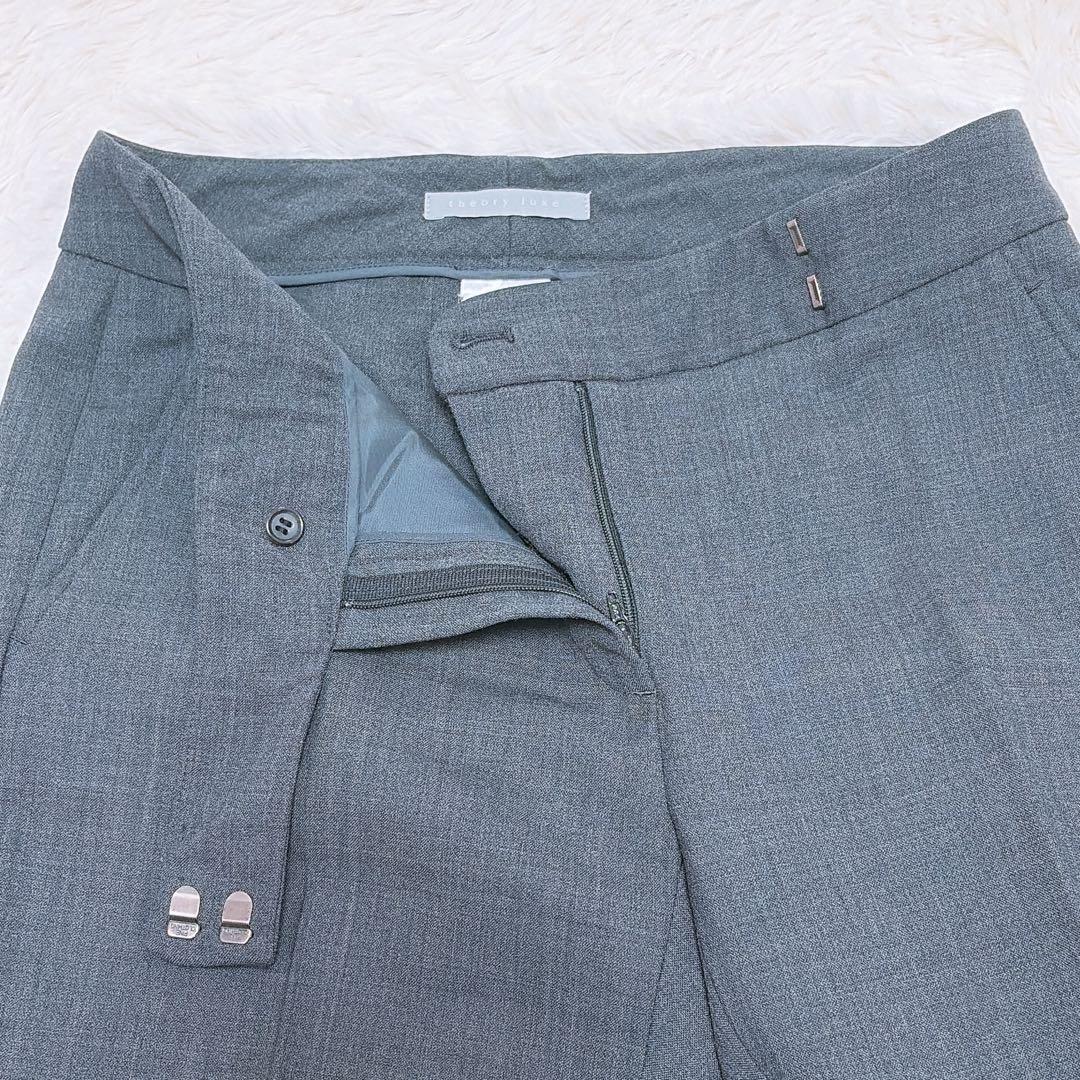 theory luxeダークグレー パンツスーツ Wウール　40 セットアップ