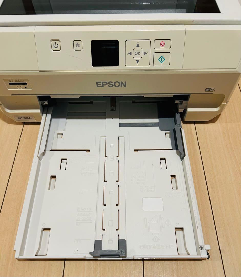 EPSON EP-706A プリンター ジャンク品 互換インクカートリッジ付き