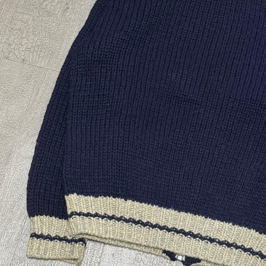 90s ラルフローレン カウチン ロゴ ニット wool アメカジ USA 美品