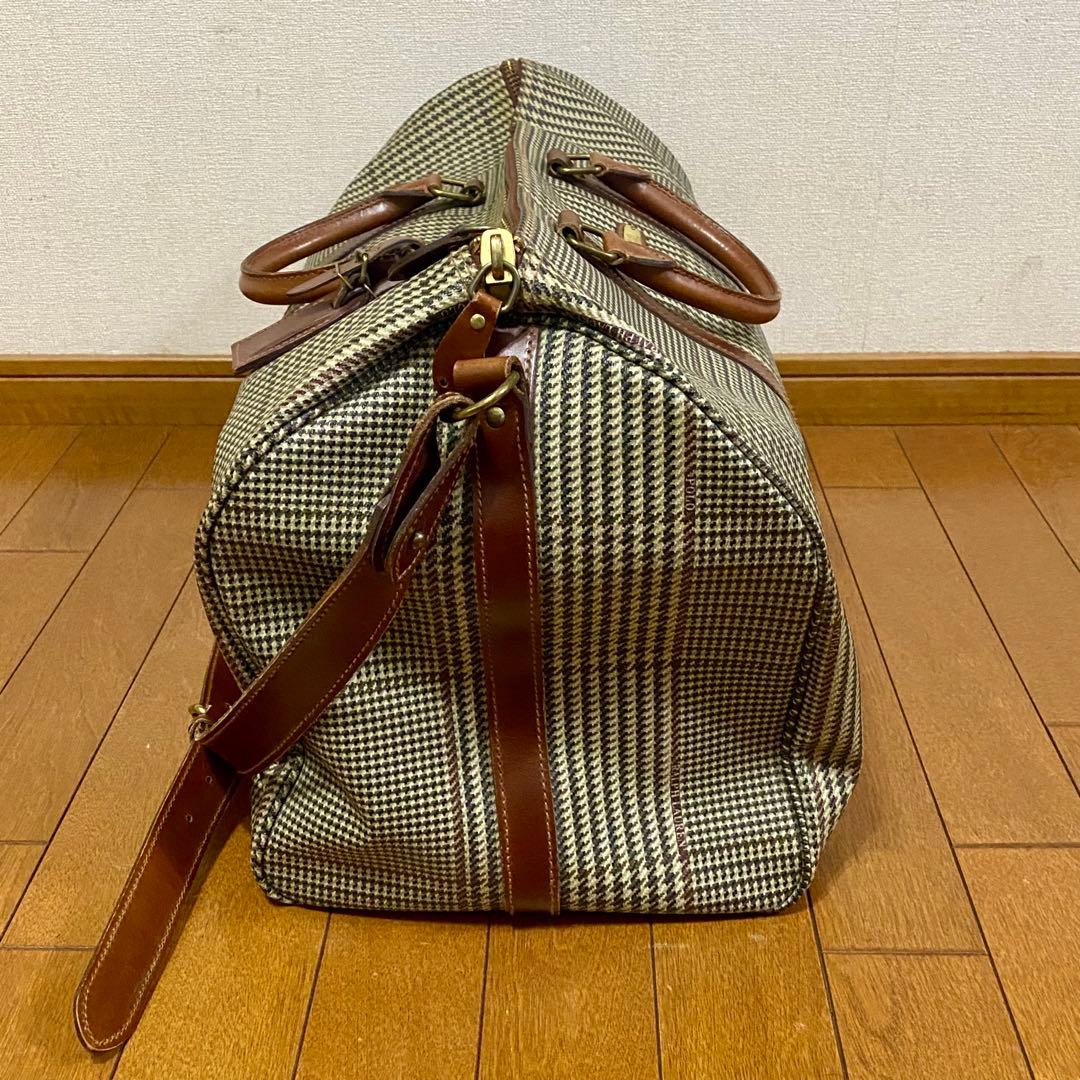 【美品】POLO RALPH LAUREN 千鳥格子 ボストンバッグ 大容量