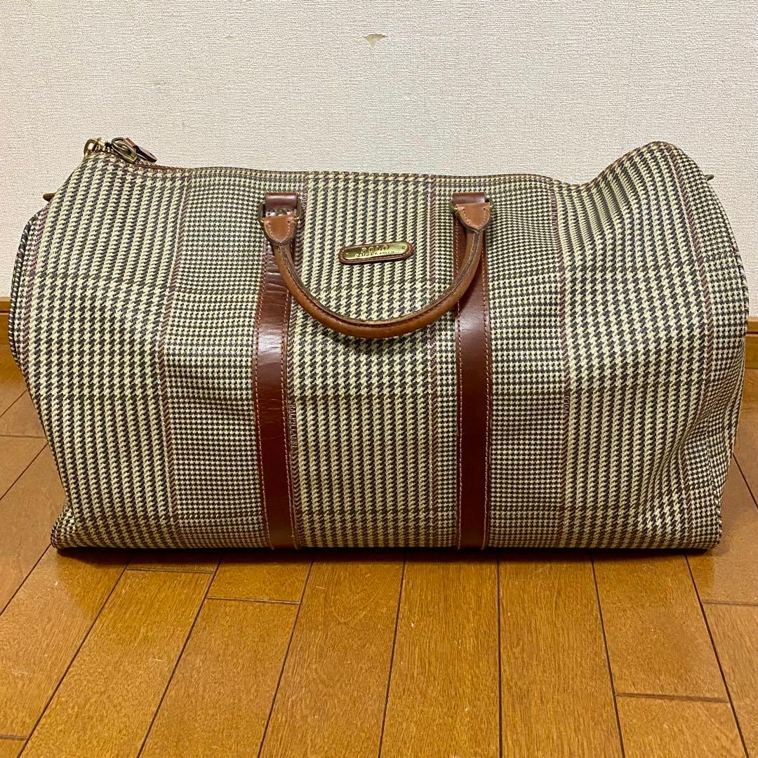 【美品】POLO RALPH LAUREN 千鳥格子 ボストンバッグ 大容量