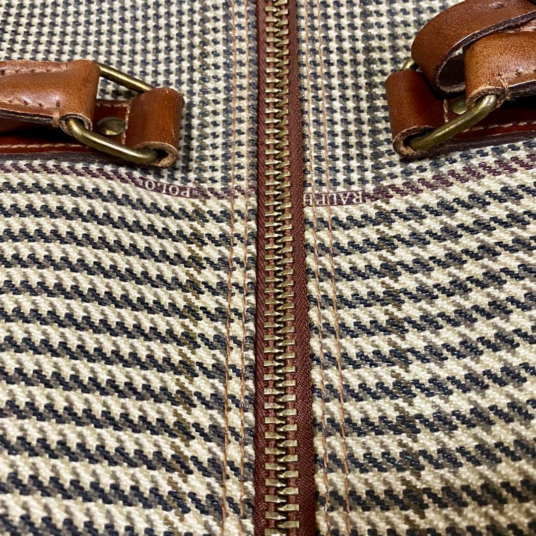 【美品】POLO RALPH LAUREN 千鳥格子 ボストンバッグ 大容量