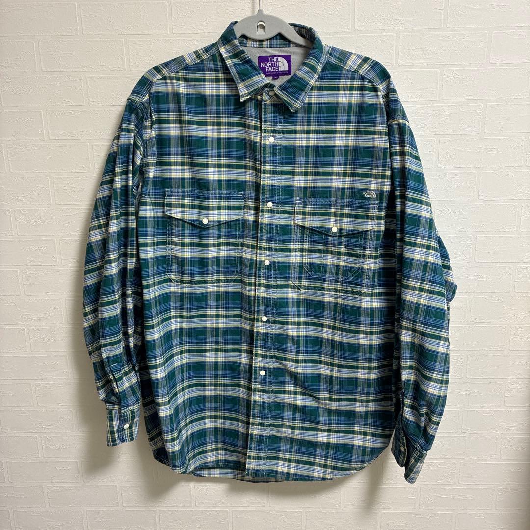 ④ノースフェイスパープルレーベル　 チェックシャツ　長袖