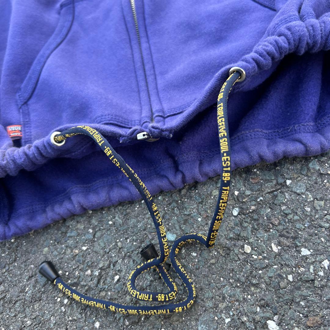 ドローコード付き 00s 555SOUL ジップパーカー フェルト パープル