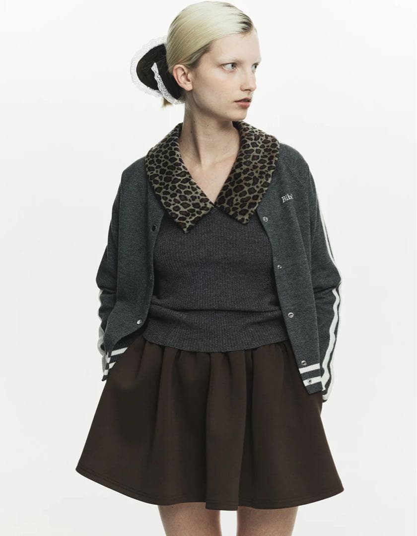 トップス Bibiy CHER LEOPARD KNIT GRAY