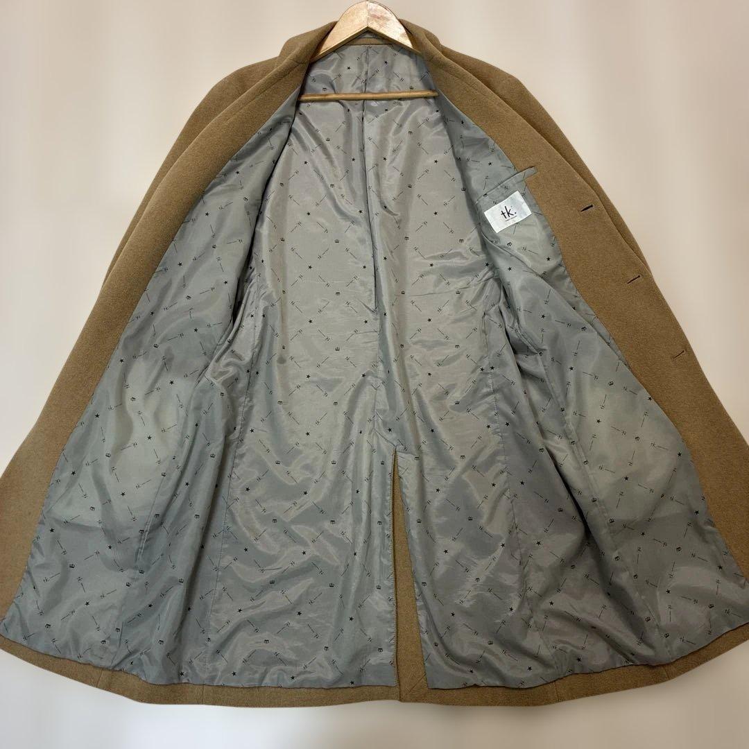 ２８日迄特価イタリア製ウール混タケオキクチシングルブレストチェスターコート XL