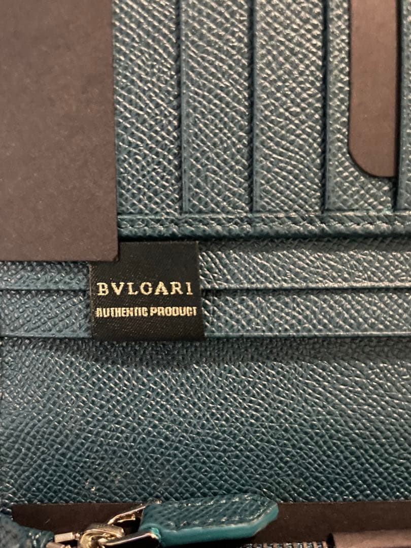 BVLGARI ブルガリ 282102 小銭入れ付 長財布 (グリーン系) 新品