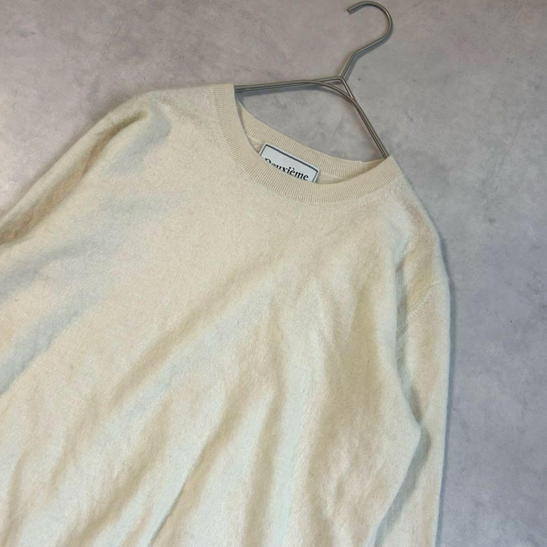 ドゥーズィエムクラス カシミヤ100%ニット プルオーバー クルーネック 白