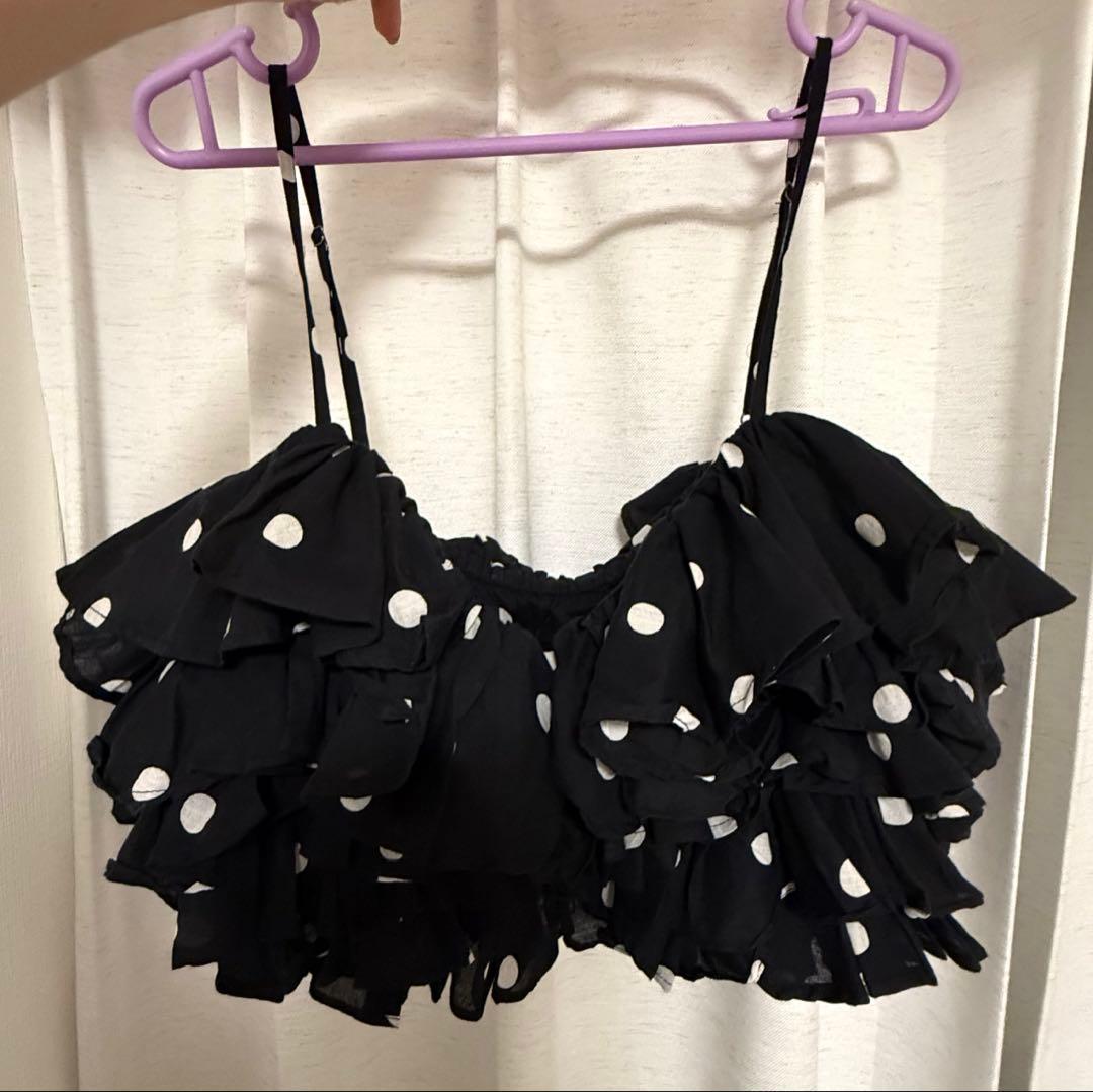 crinkle crinkle crinkle ドットフリルキャミ