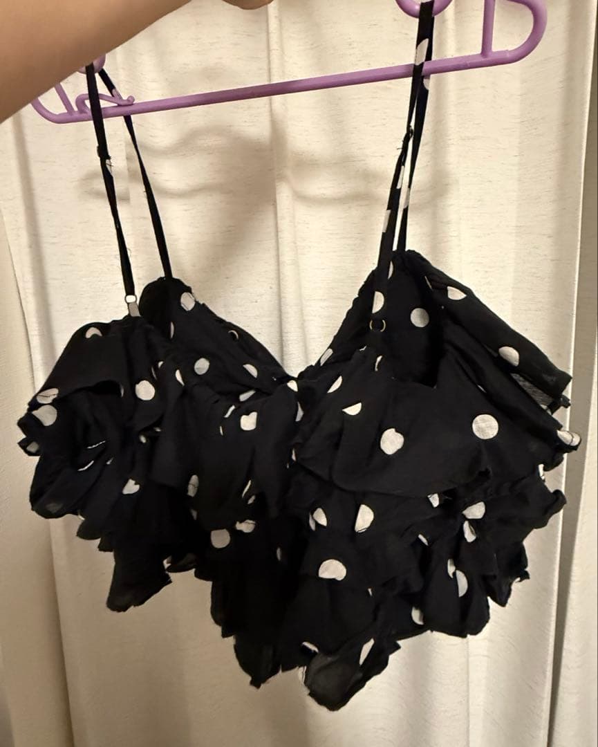 crinkle crinkle crinkle ドットフリルキャミ