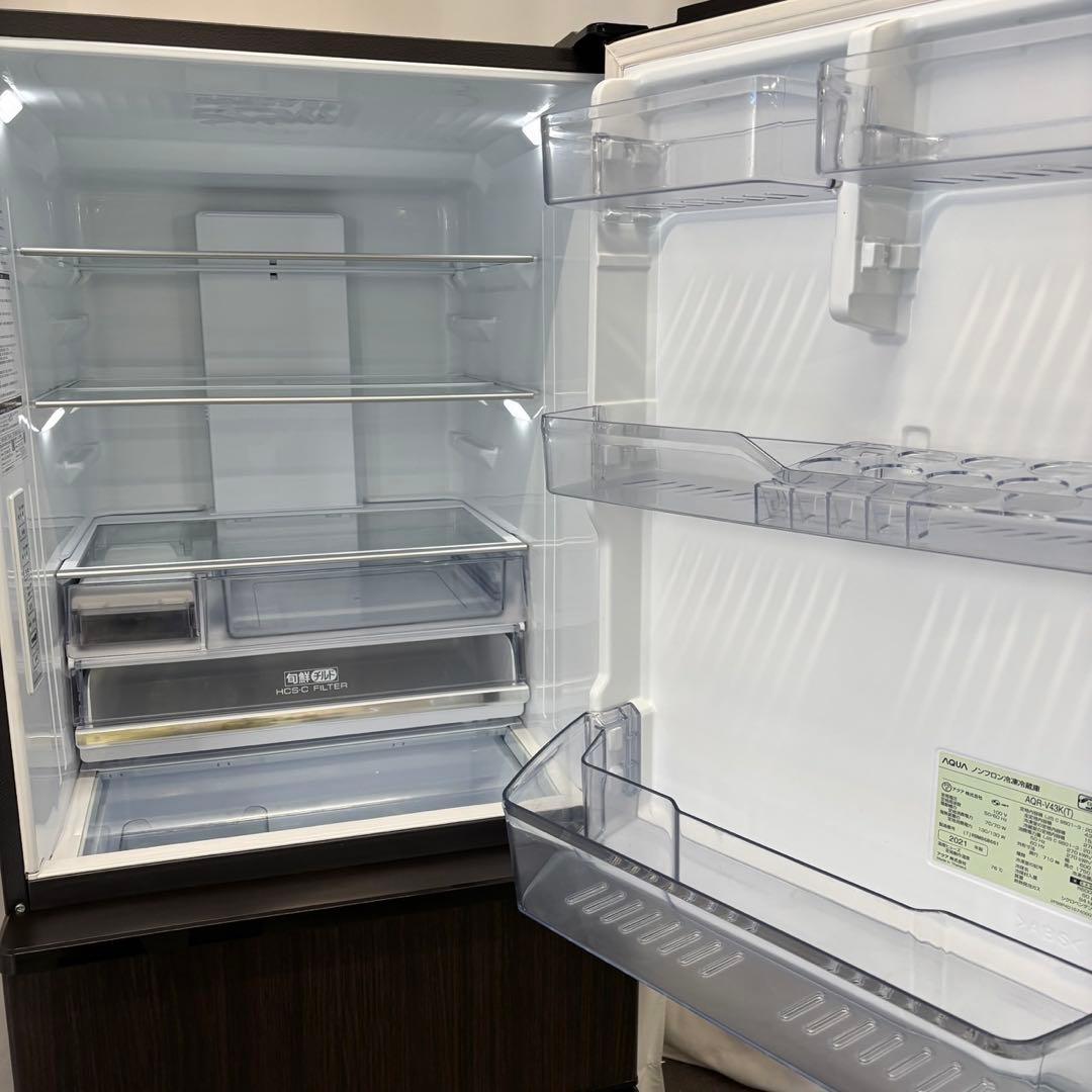 340　アクア　冷蔵庫　大型　430ℓ級　右開き　設置無料　中古　安い　綺麗