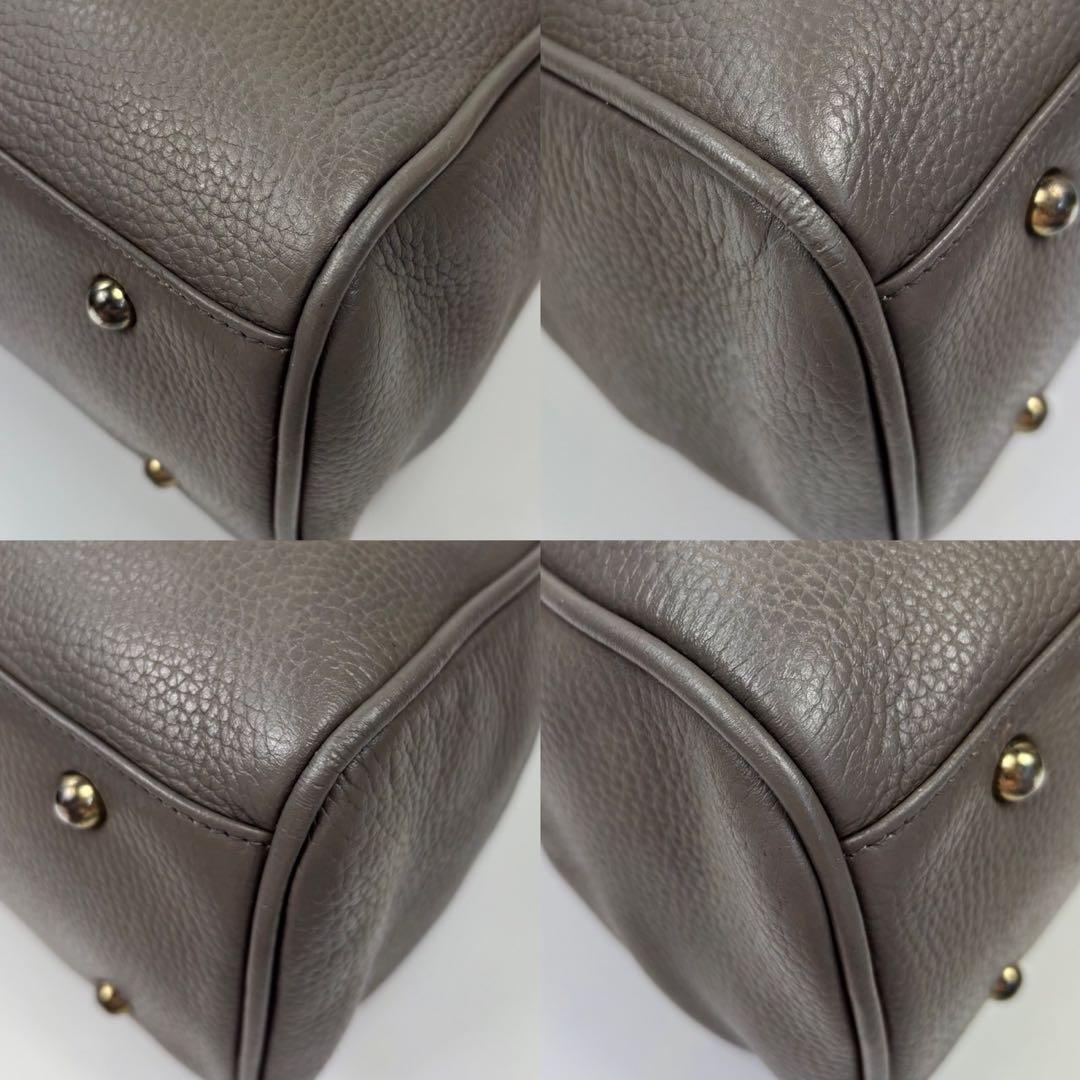 美品トフアンドロードストーン トートバッグ マスタッシュ レザー グレージュ