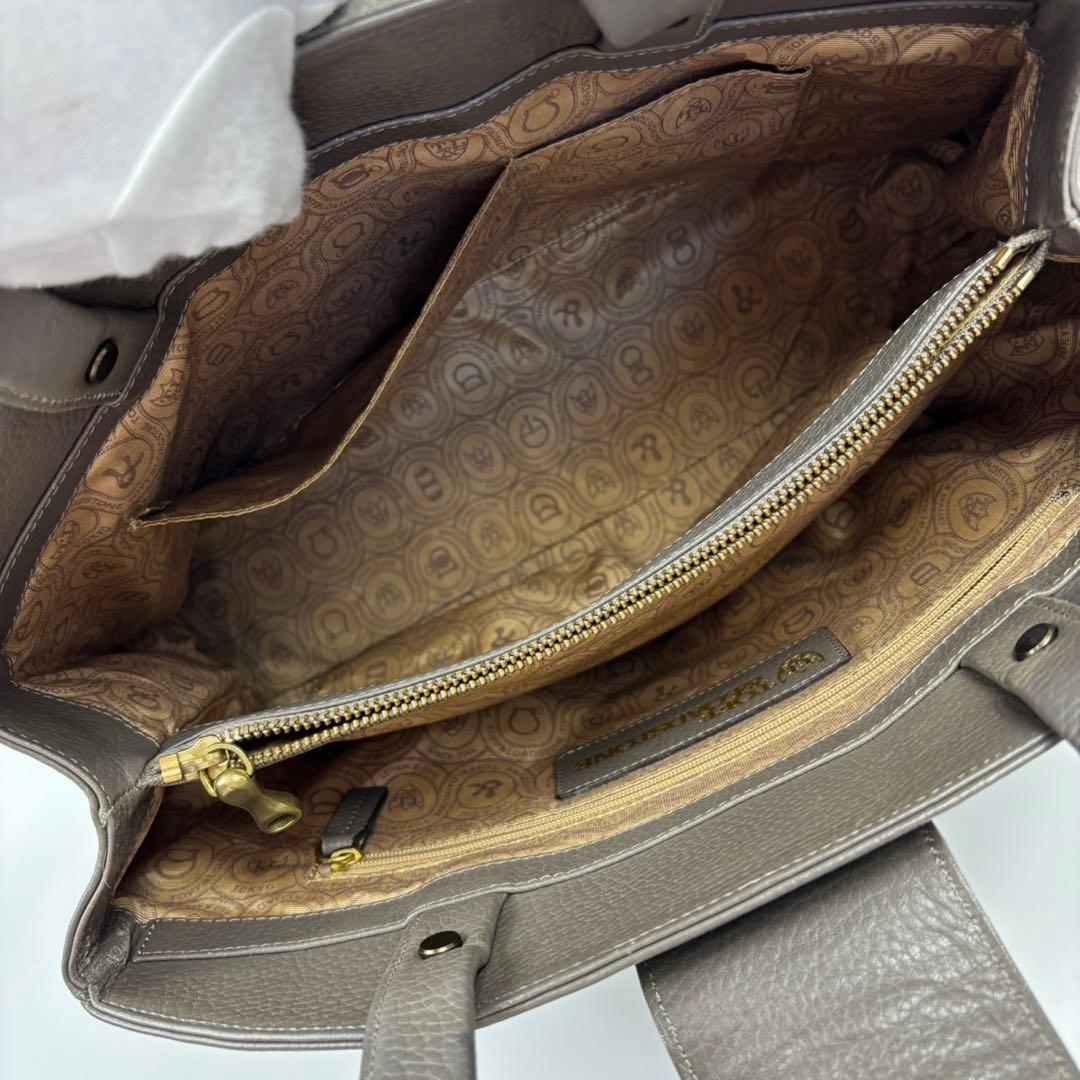 美品トフアンドロードストーン トートバッグ マスタッシュ レザー グレージュ