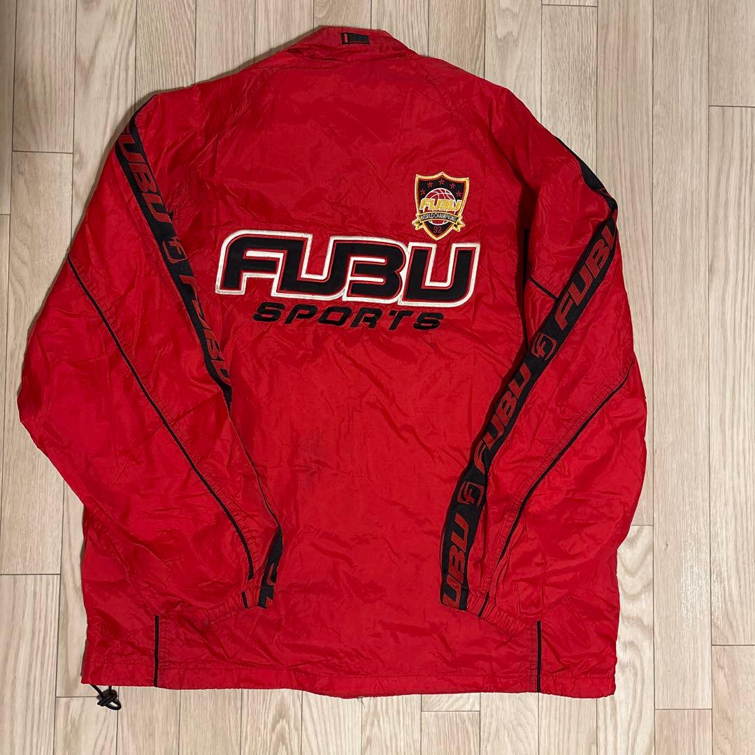 FUBU ナイロンジャケット Lサイズ 赤セットアップ