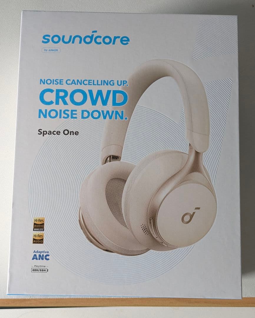 【新品未使用】サウンドコア Space One ホワイト ワイヤレスヘッドホン