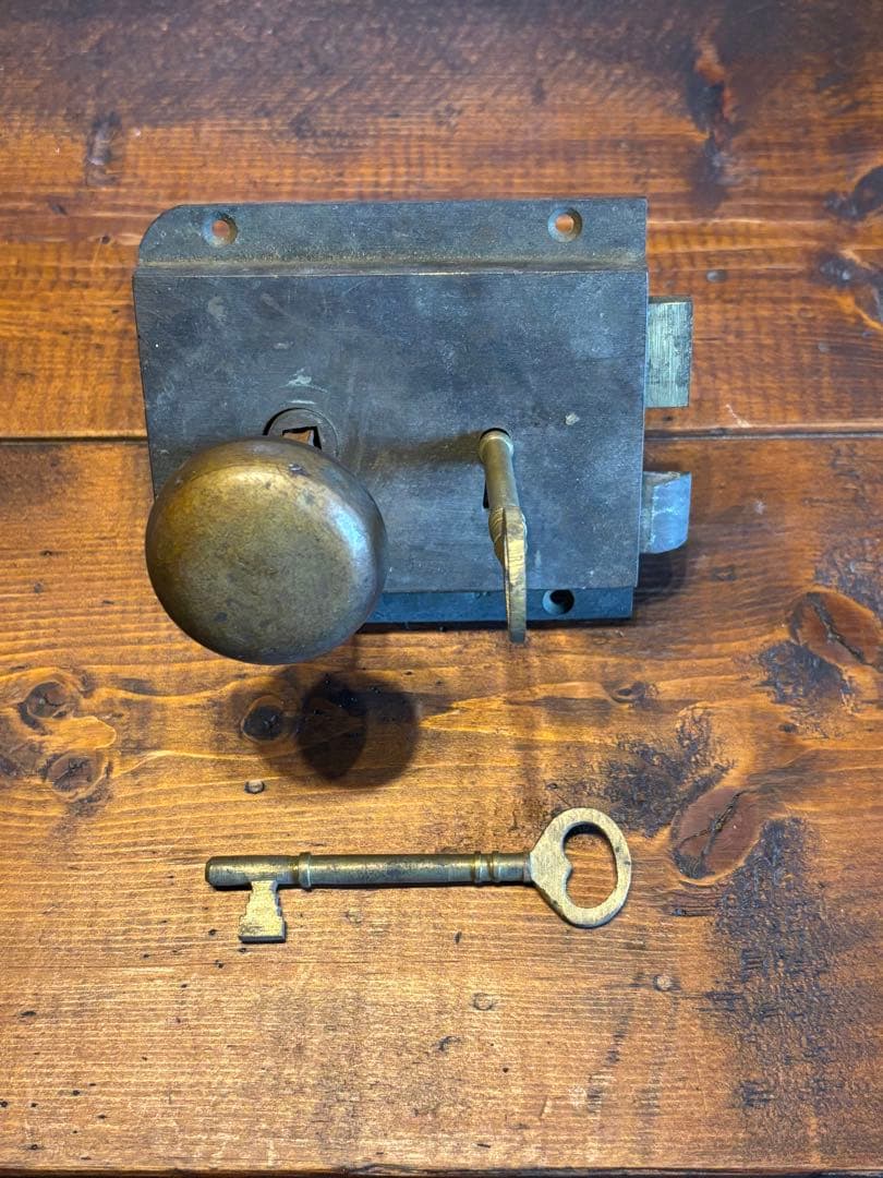 ま*み様 真鍮製ドアノブ＆錠前セット