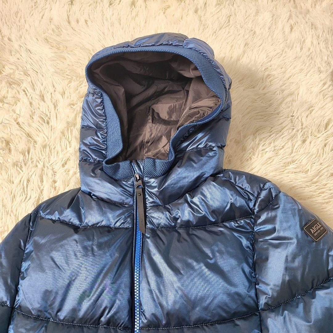 【極美品】AIGLE バベリーポンチョダウン ブルー　S