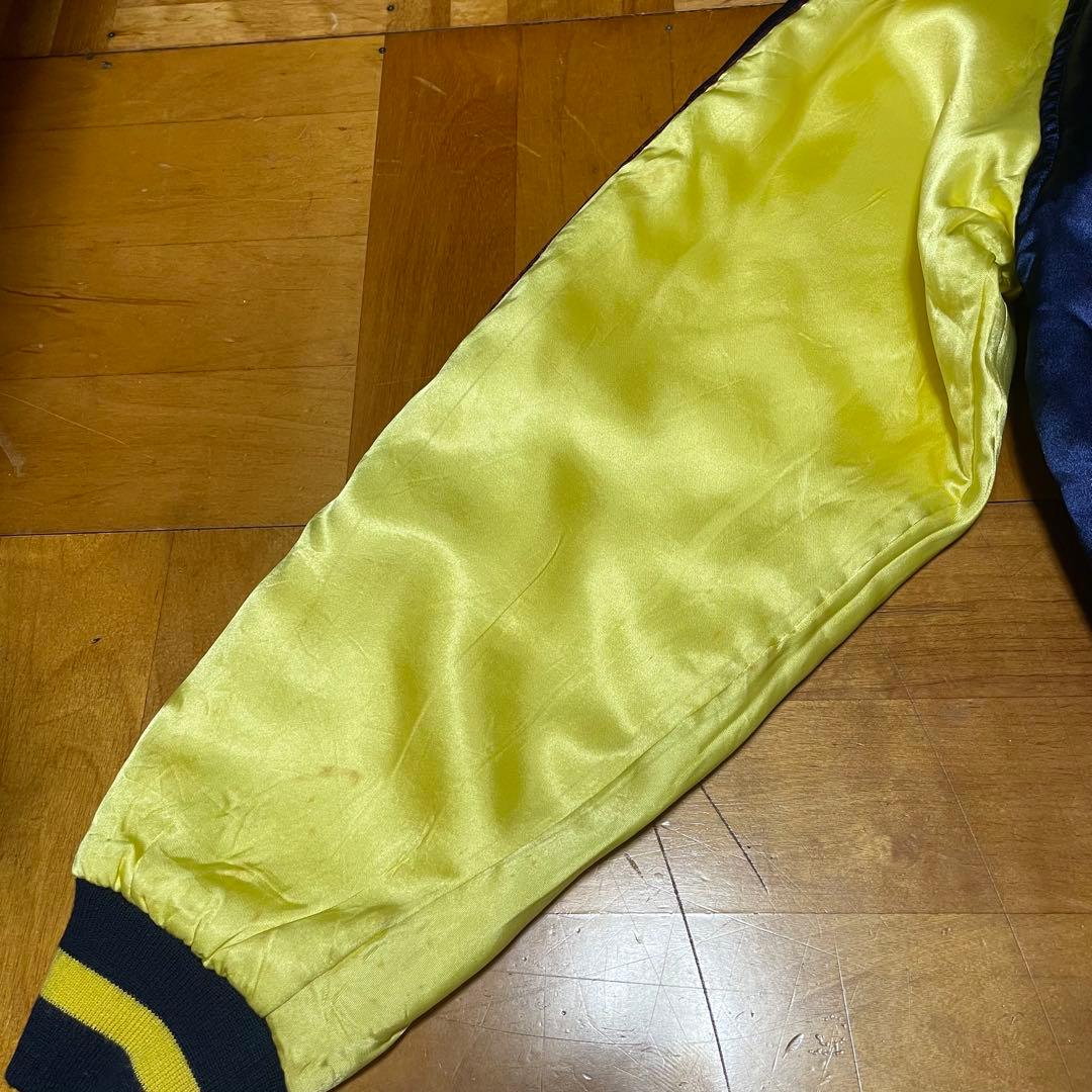 【SALE】90sスカジャン 沖縄マップ シーサー 鷹 虎 龍 刺繍