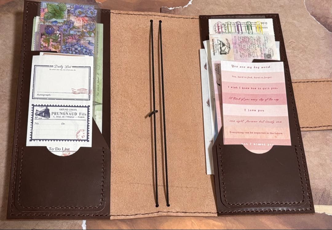 本革　レギュラーサイズ トラベラーズノート コラージュ収納ファイル