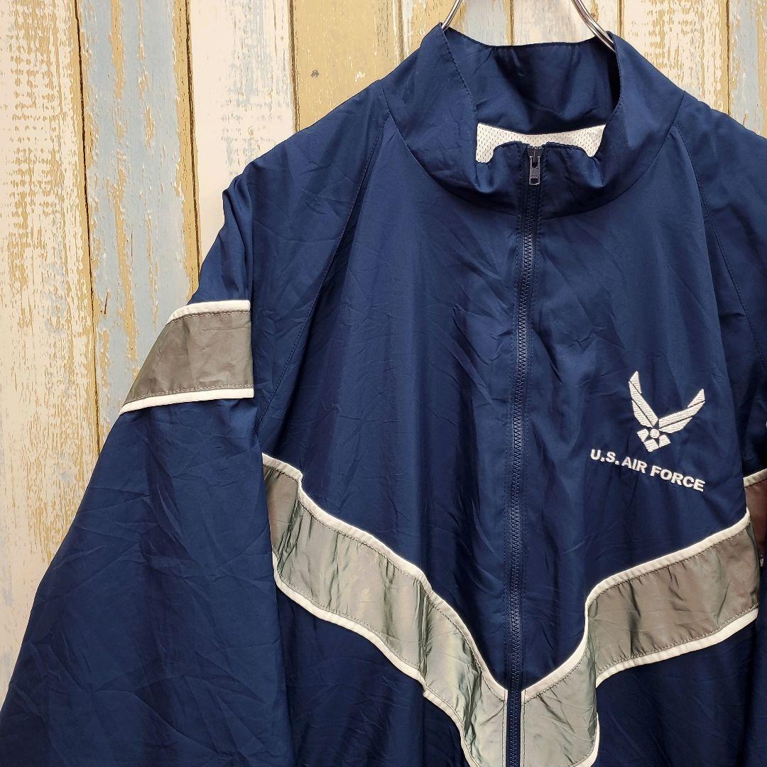 HA112☆米軍☆エアフォース☆トレーニングジャケット☆ミリタリー☆刺繍ロゴ☆L