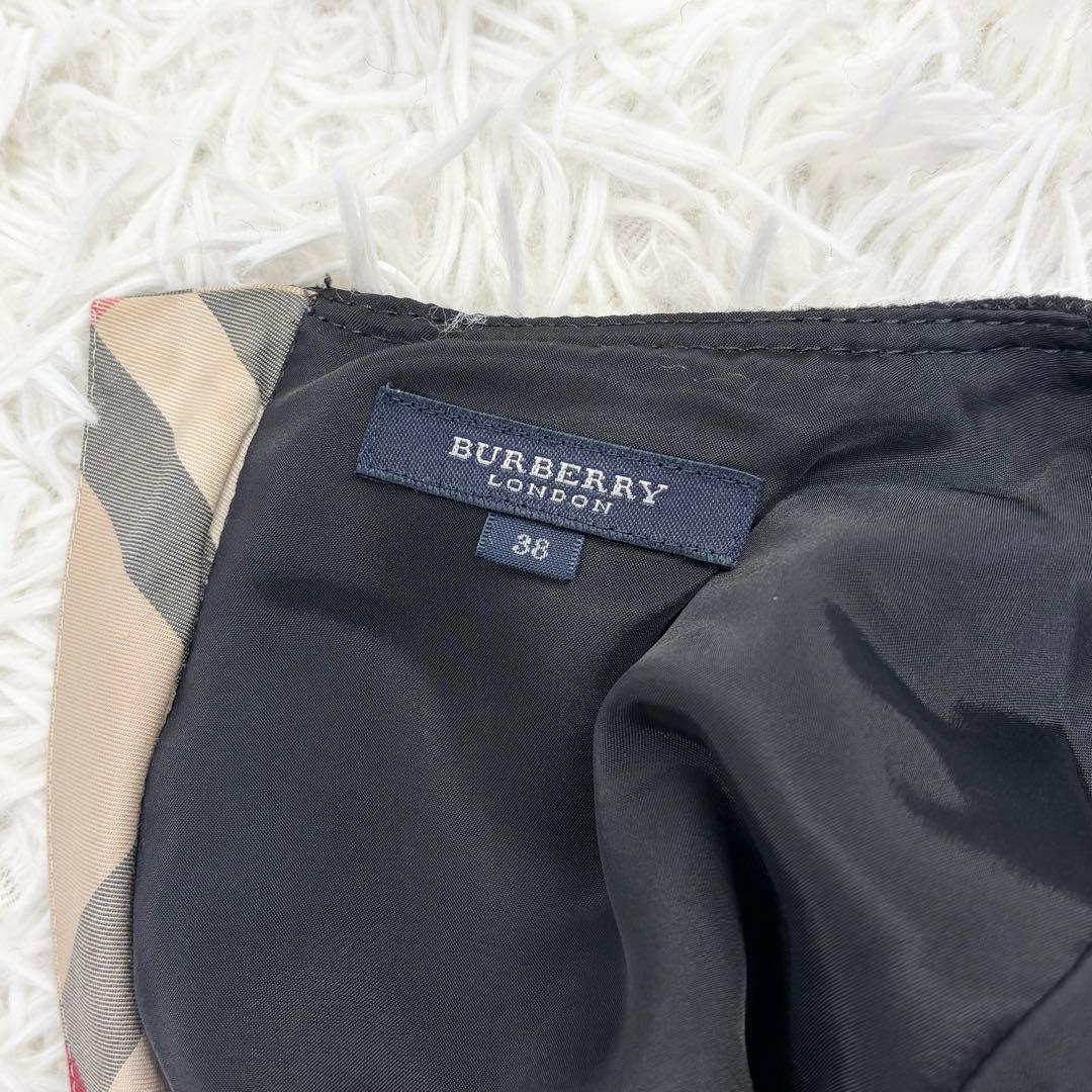 バーバリー ロンドン カシミヤウール ノバチェック ワンピース 38