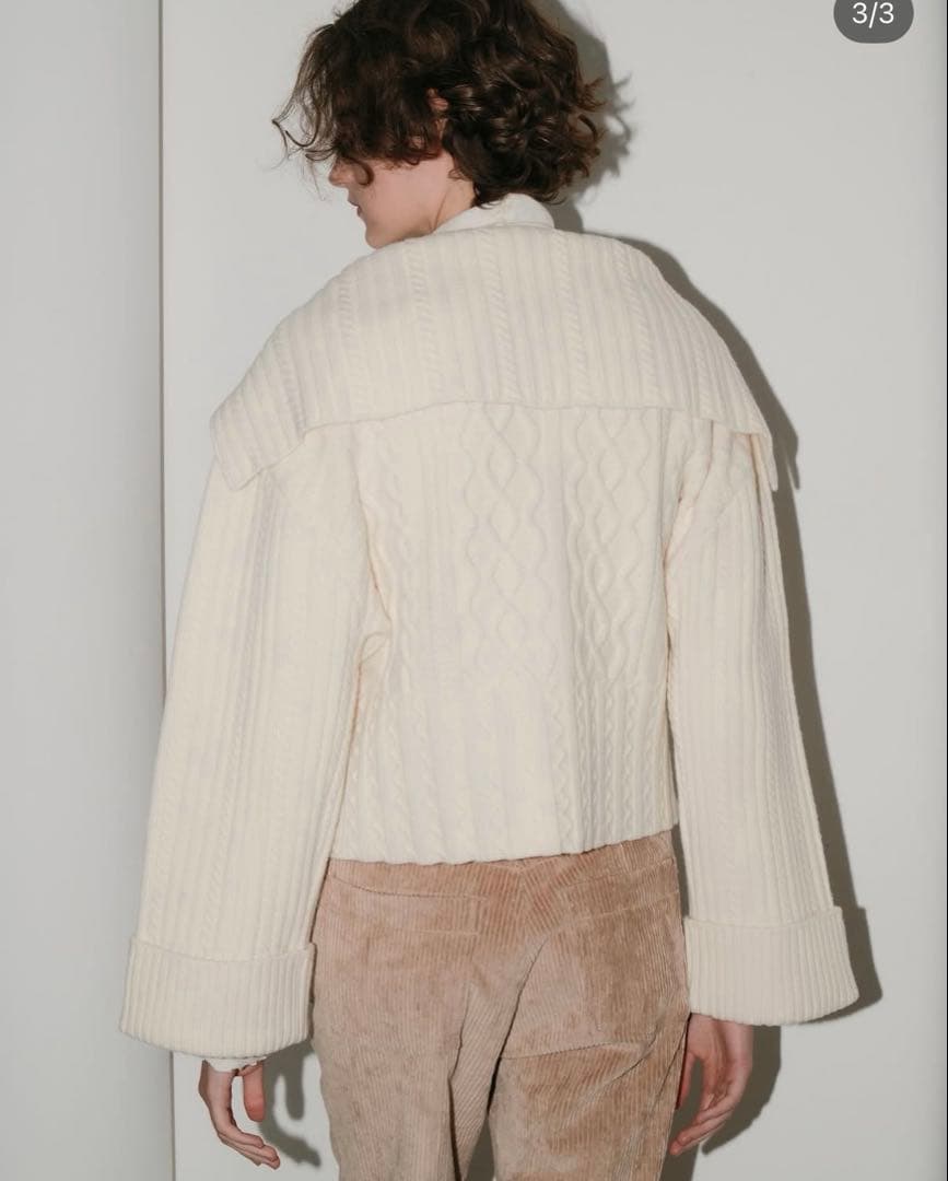 OHGA☆ジップカラーニット　ホワイト