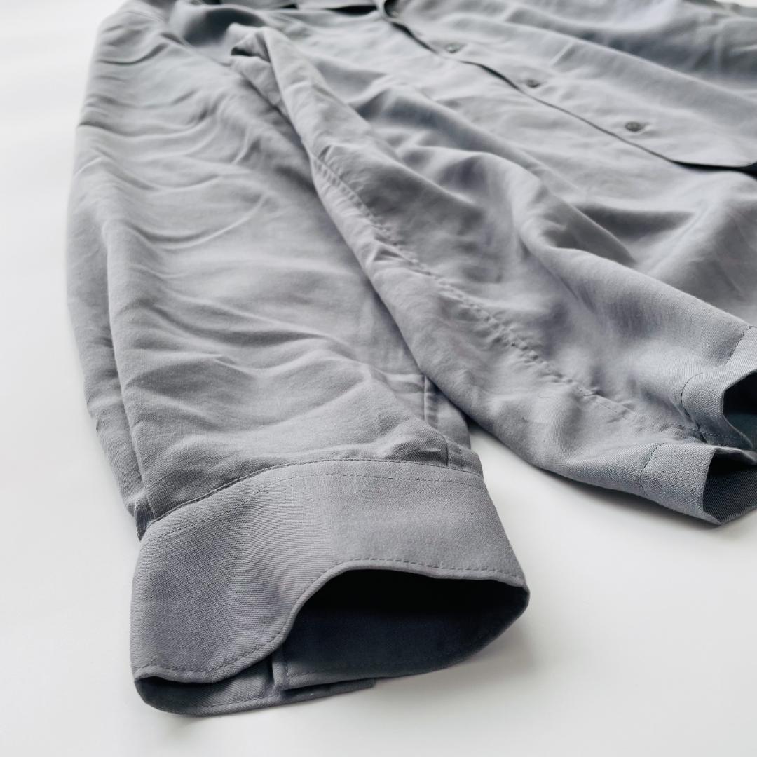 ユニバーサルプロダクツ オープンカラーシャツ 開襟 長袖 Lサイズ グレー