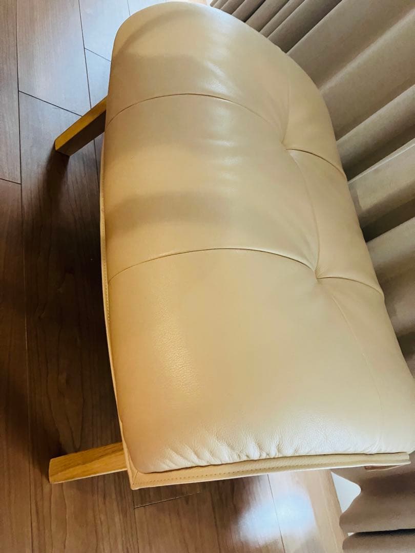 yuu 送料込 karimoku zu49 カリモク 本革 オットマン