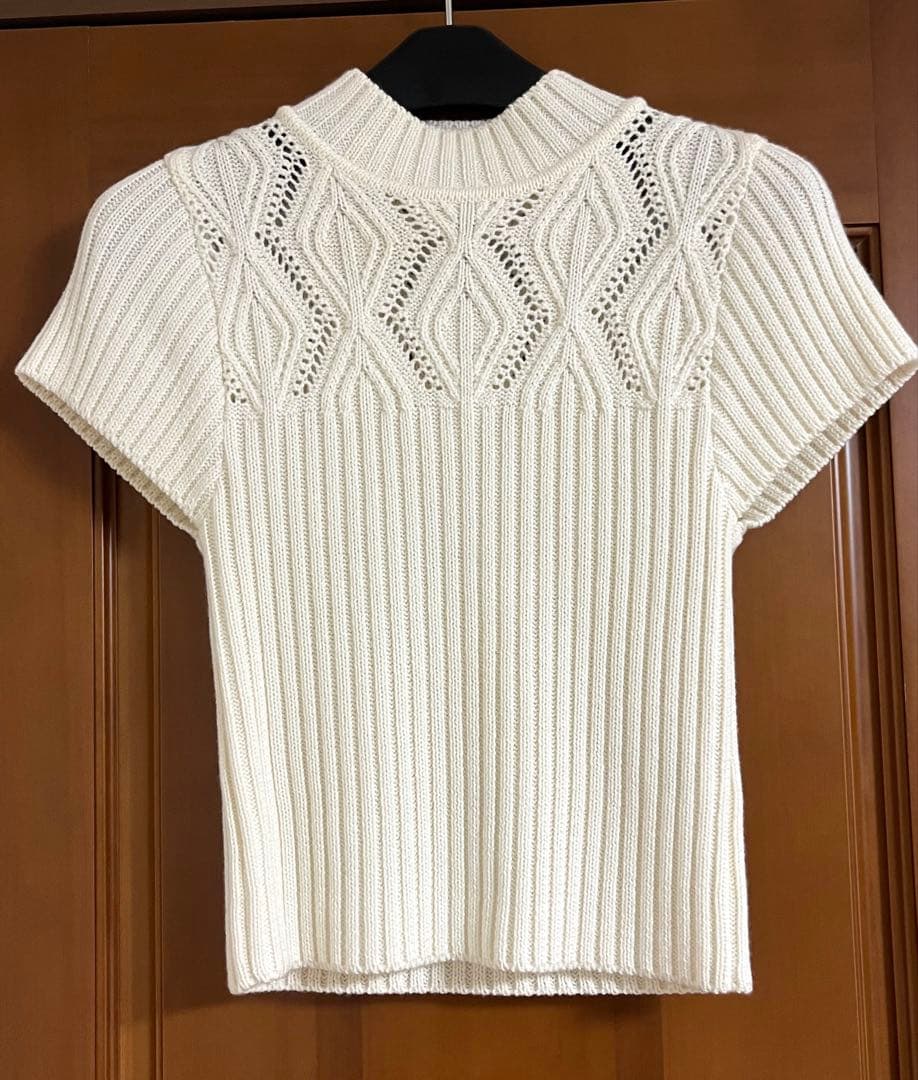 Audire アウディーレ Diamond knit tops (Ivory)