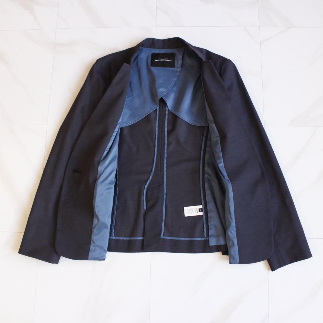 Green label relaxing Dギザミースーツ L ノーカラー 紺色