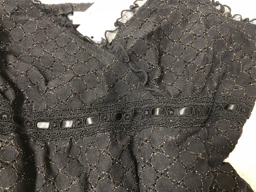 希少axes femmeレース付きフリル黒キャミソール　リズリサ姫系