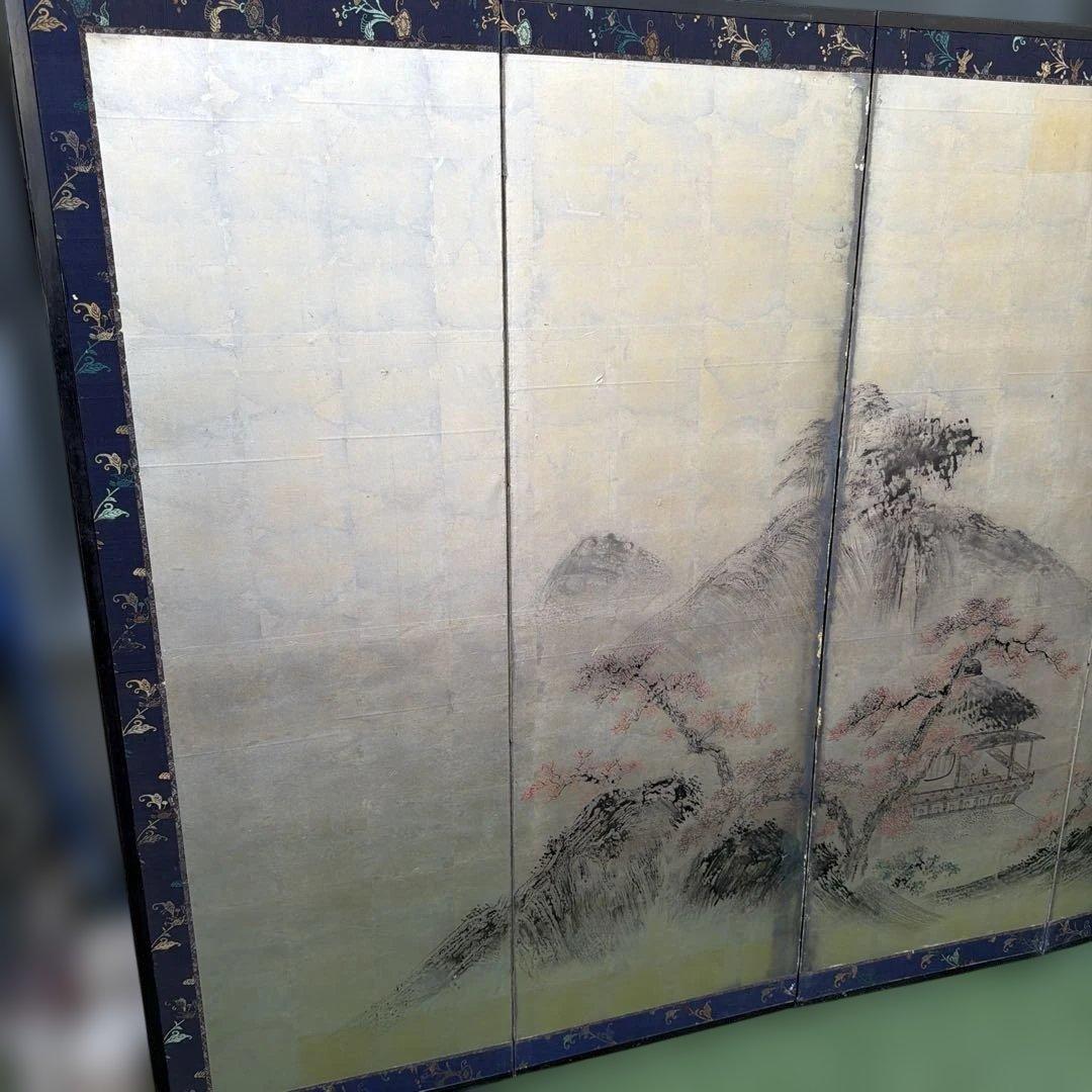 山水画の屏風2枚　箱入り