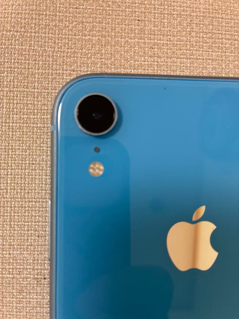 修理歴なし！iPhoneXR64GB本体水色◆未使用ACアダプタイヤフォン箱付