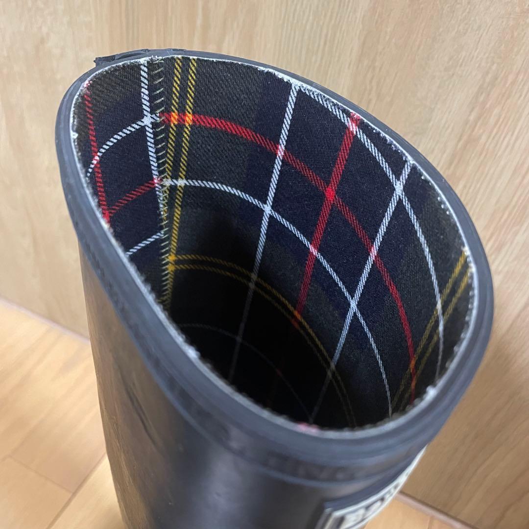 【未使用品】Barbour UK4 サイドベルト ロングレインブーツ