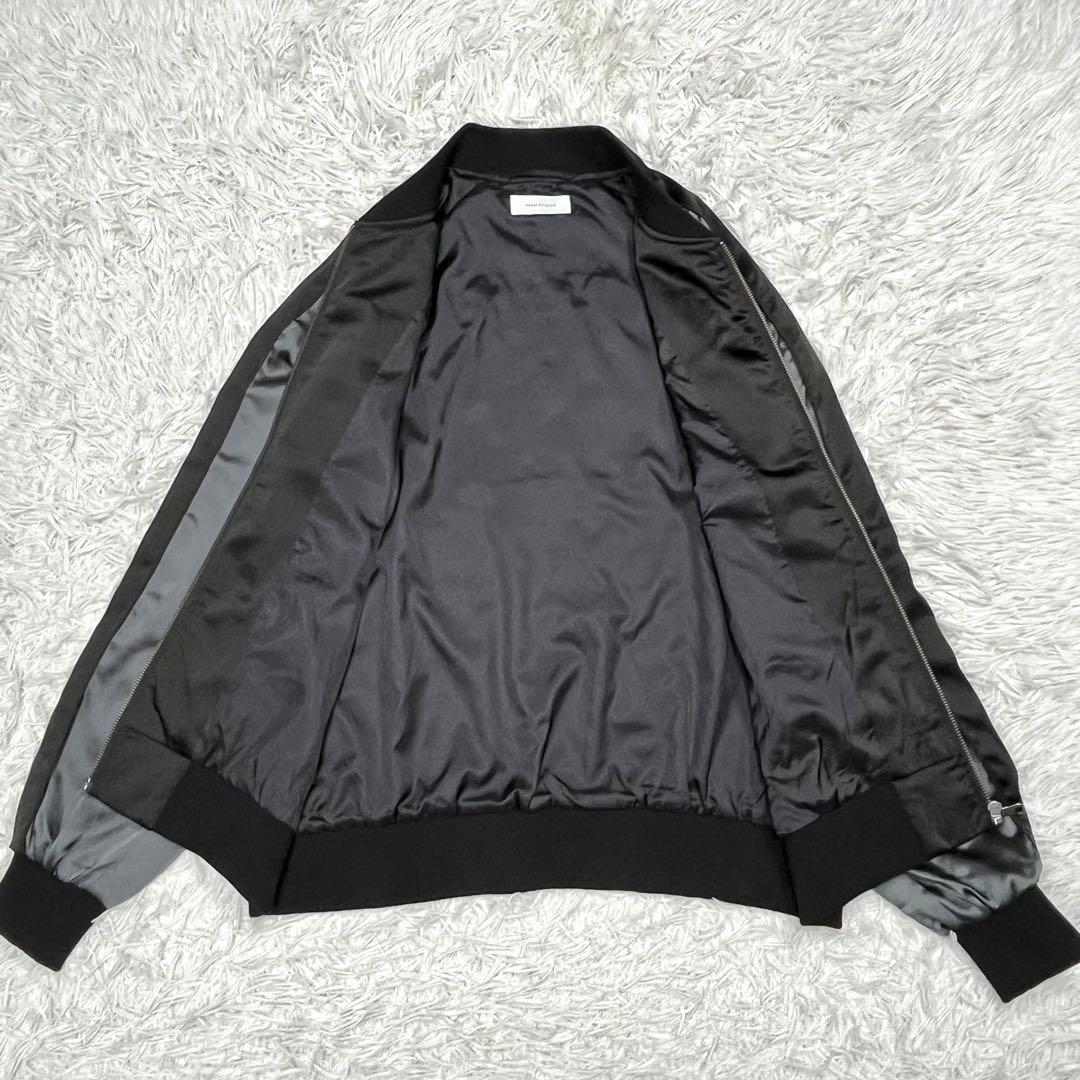 アダムエロペ ユーフォリア スカジャン M 刺繍 オーバーサイズ でかロゴ 黒灰