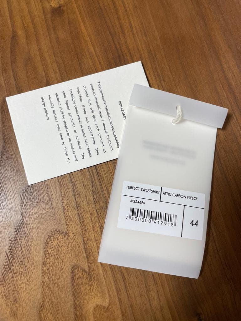 ★24SS OUR LEGACY グレー クルーネック スウェット シャツ 44