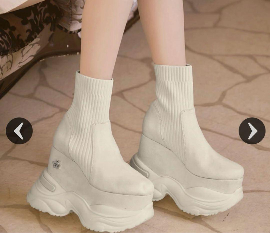 ソックスライク厚底ブーツ　ミシェルマカロン　Sサイズ