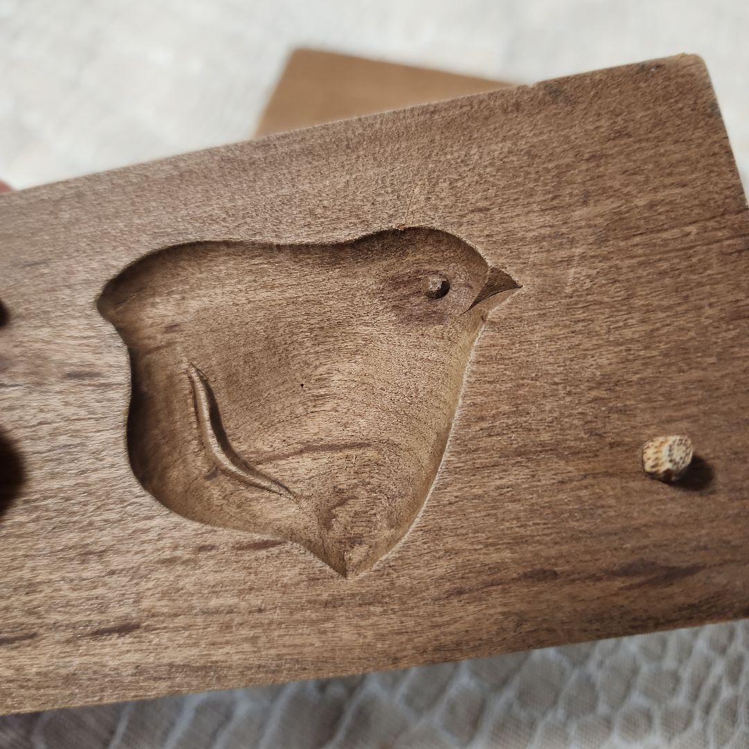 た*ま様 菓子木型-千鳥　古い 木型 菓子型 和菓子 木製 古道具 古物