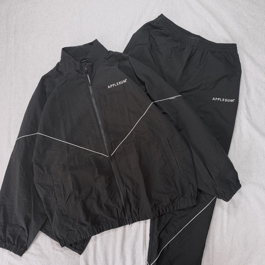 APPLEBUM アップルバム ナイロンセットアップ 黒 XL/L ロゴ