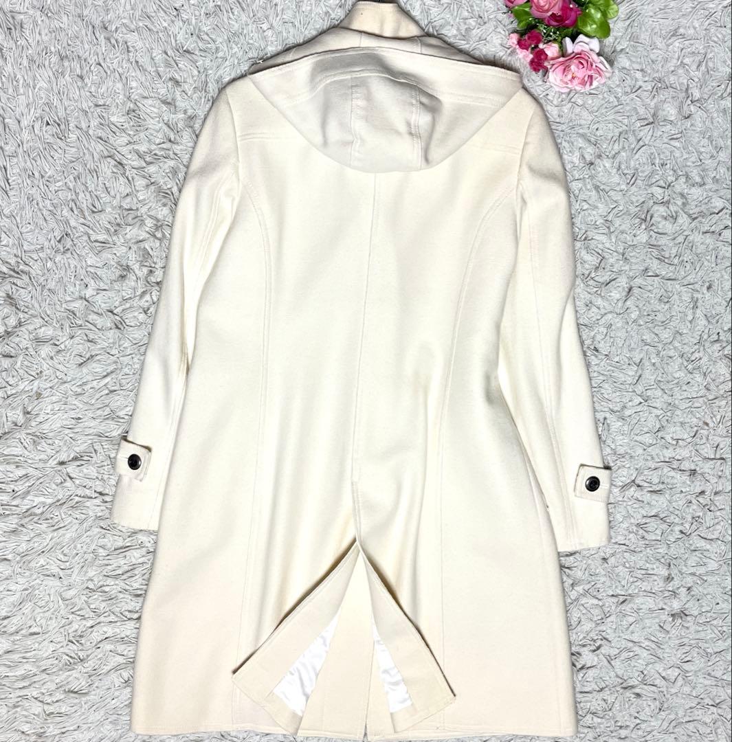 【大きいサイズ】組曲 ダッフルコート ホワイト サイズ2XL相当 フード着脱可