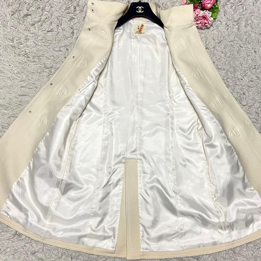 【大きいサイズ】組曲 ダッフルコート ホワイト サイズ2XL相当 フード着脱可