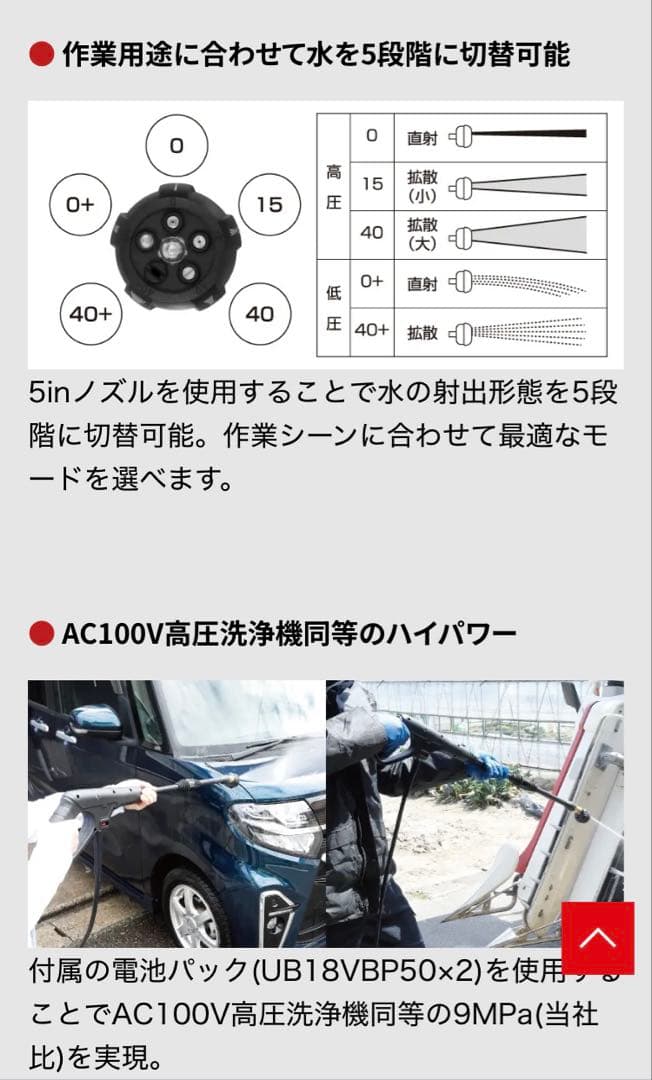 UBERMANN 36V充電式高圧洗浄機