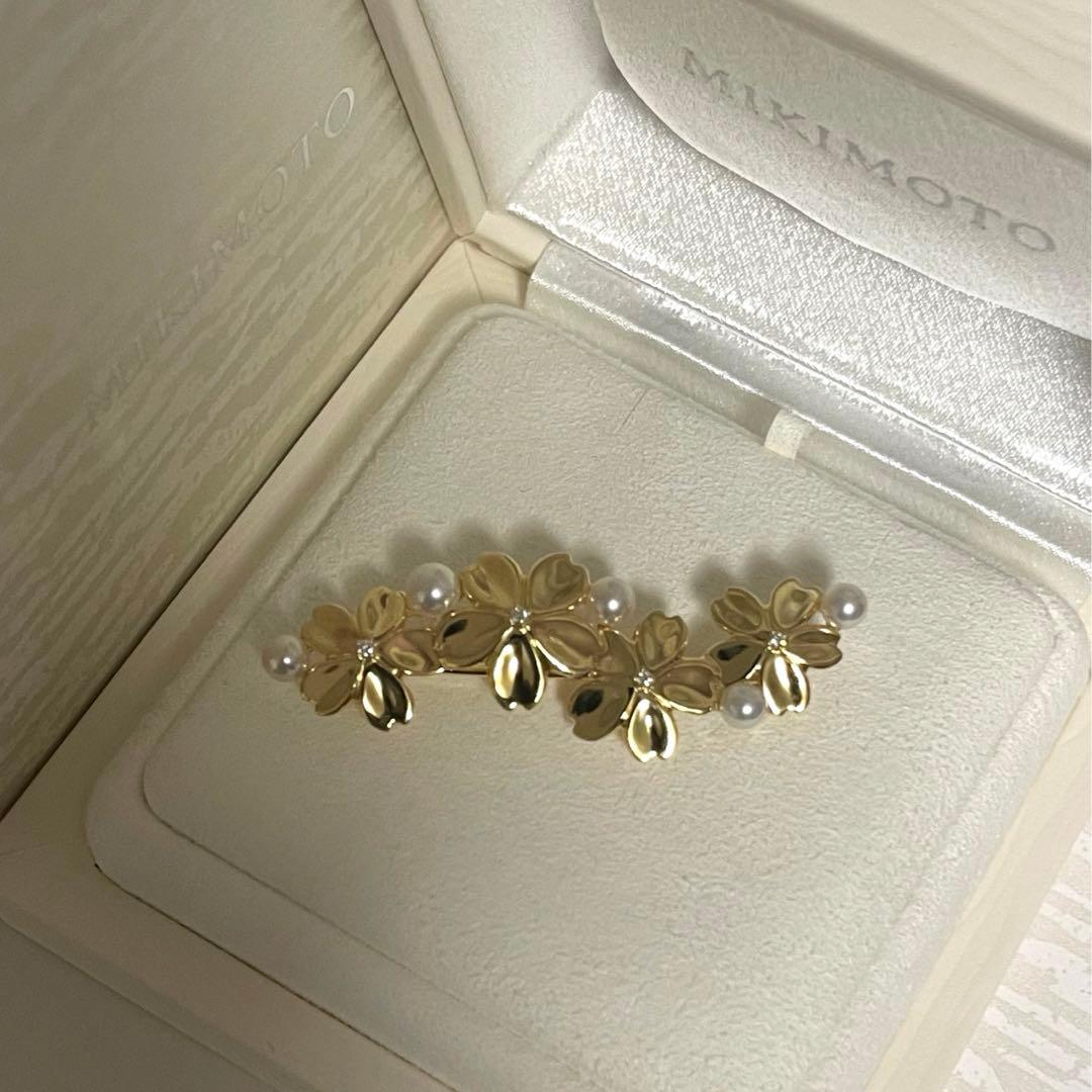 【美品】ミキモトk18ブローチ桜さくら