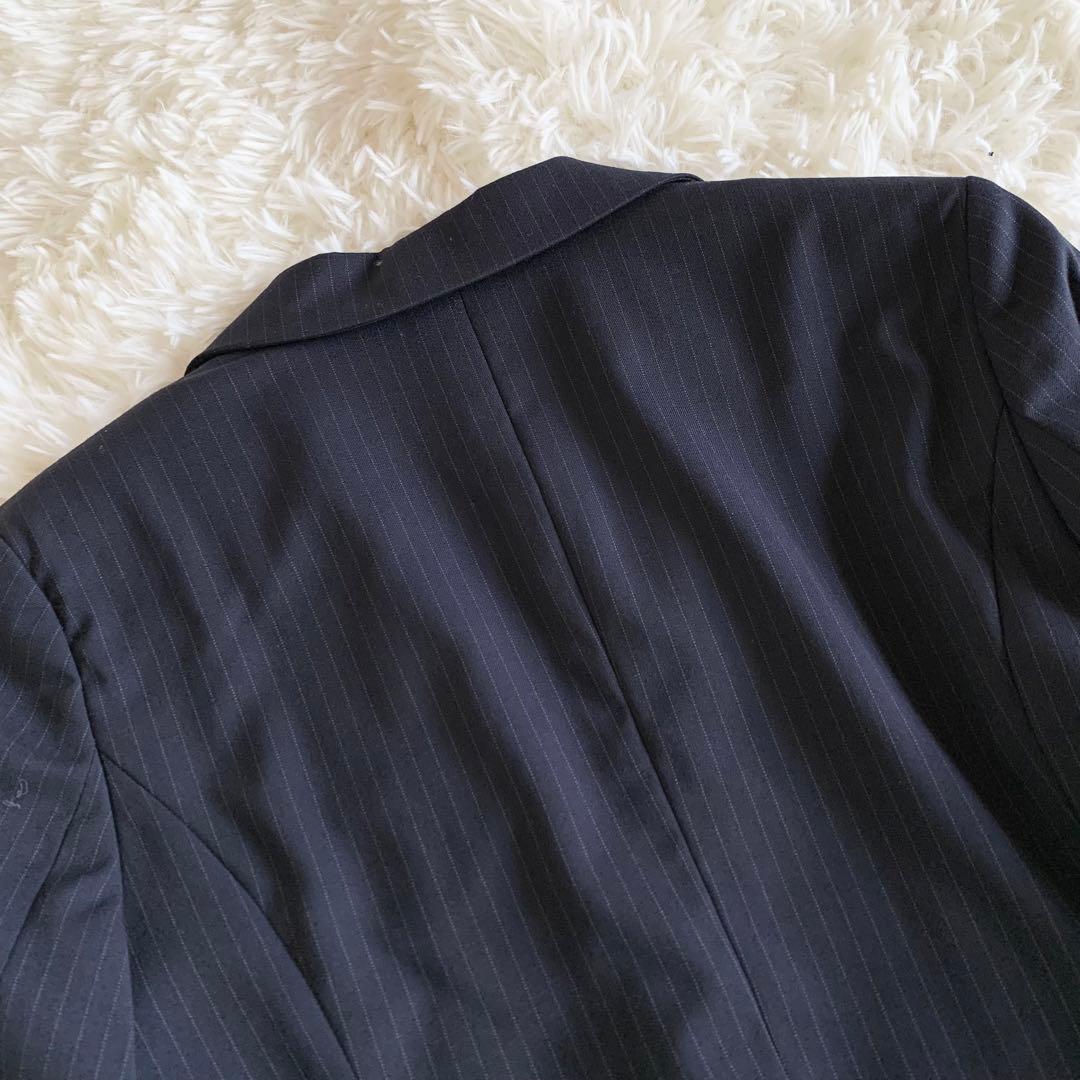 【美品】グリーンレーベルリラクシング　スーツ　パンツ上下　紺　ストライプ　40