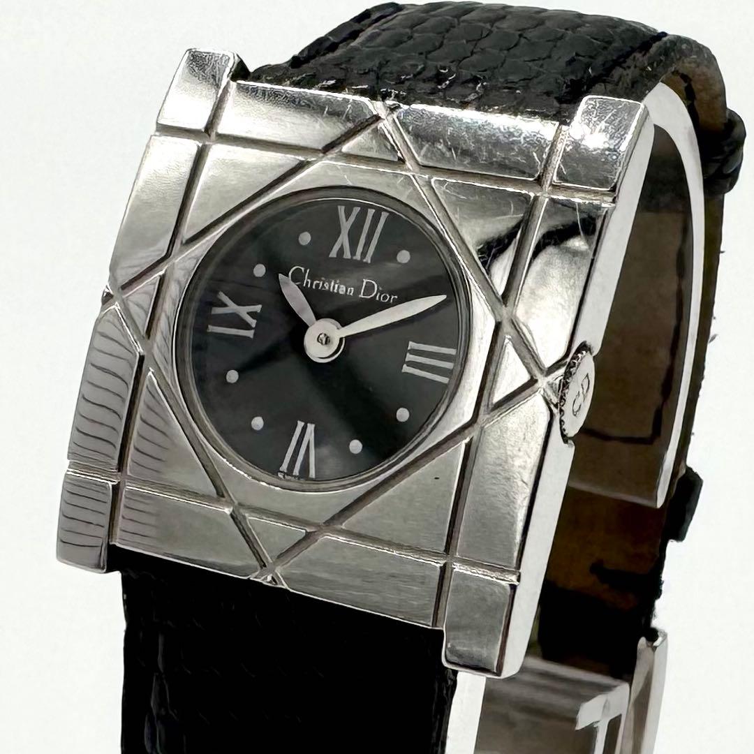 稼働/新品電池　クリスチャンディオール　クールカレ　腕時計　純正リザードベルト