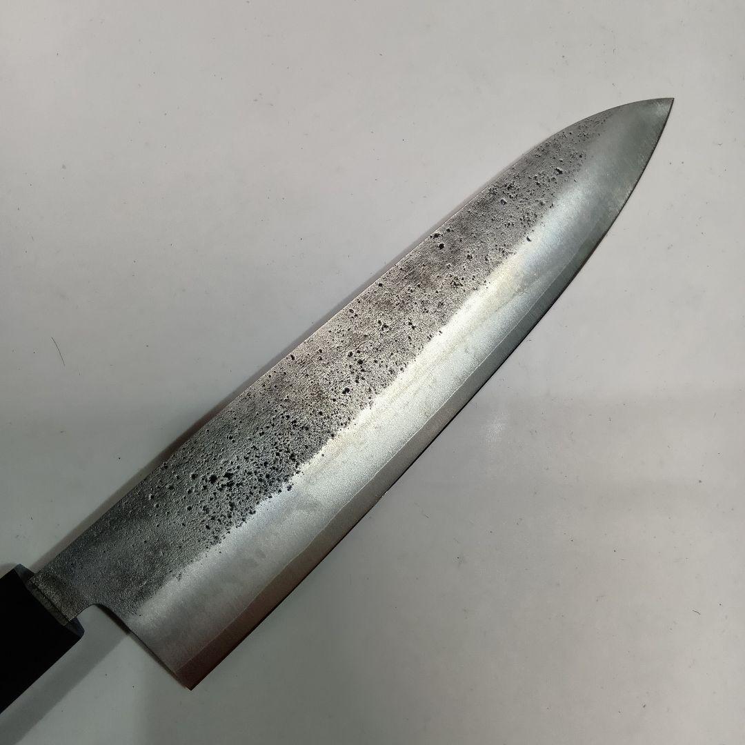 銀三 本鍛造 なしじ 和牛刀 包丁 21cm 牛刀 金巻黒檀八角柄