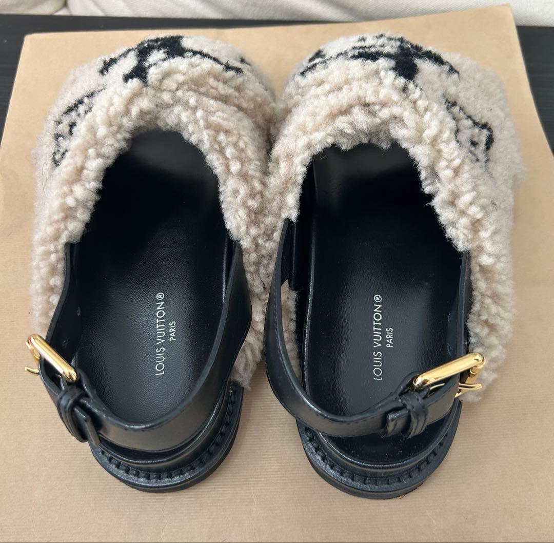 LOUIS VUITTON ルイヴィトン　ロゴ刺繍サンダル　秋冬用　36.5