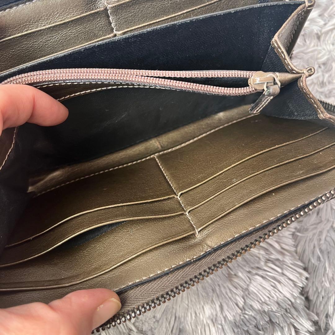 極美品✨グッチ GGメタリック　インプリメ　長財布　ラウンド　インターロッキング