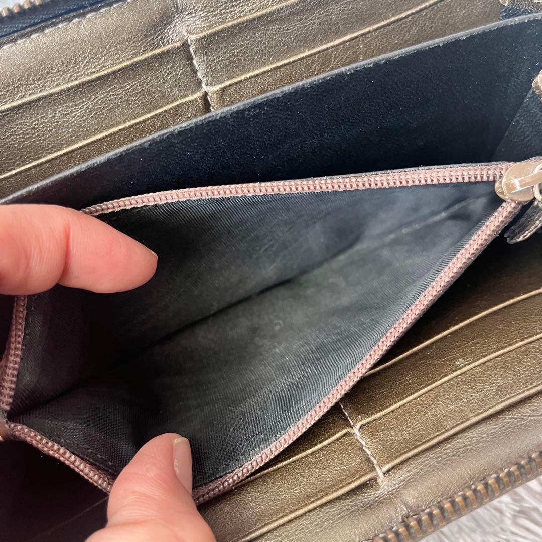 極美品✨グッチ GGメタリック　インプリメ　長財布　ラウンド　インターロッキング